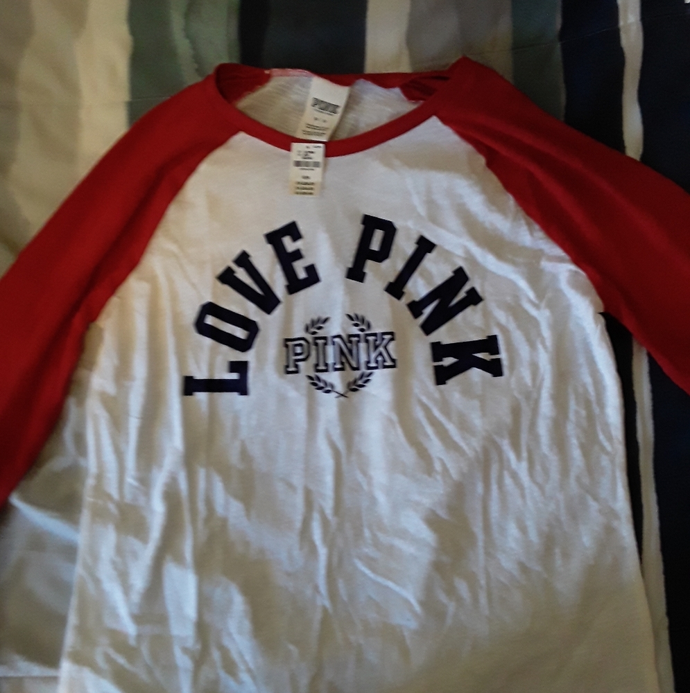 Pink baseball tee
